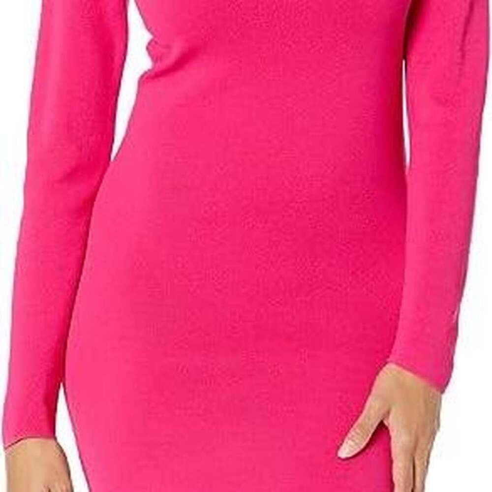 The Drop Giselle Long Sleeve Bodycon Dress Hot Pink